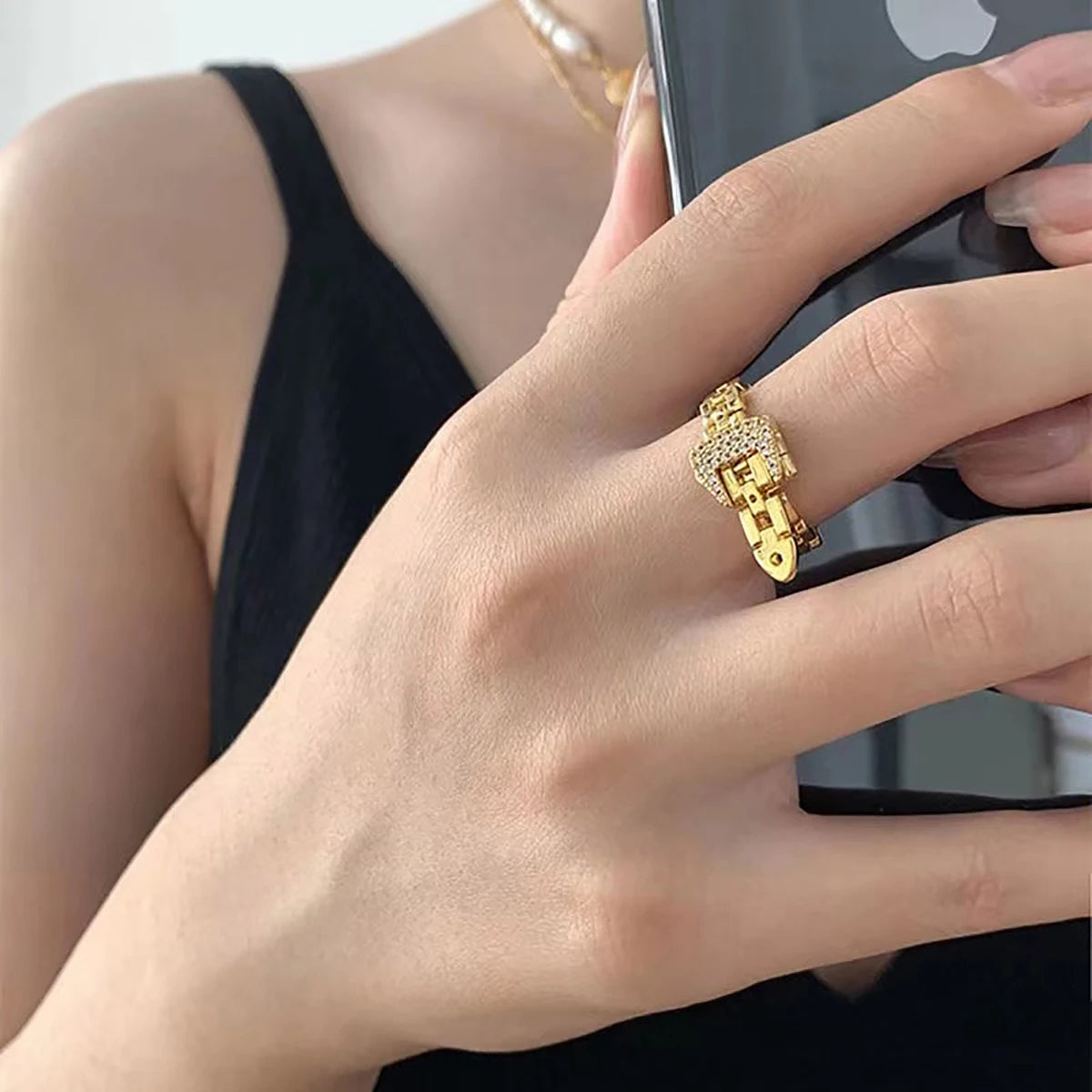 Crystal Belt Ring