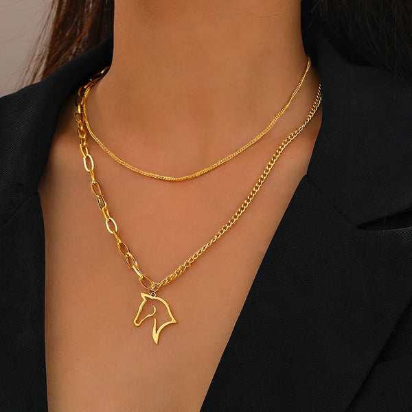 Horse Head Silhouette Necklace