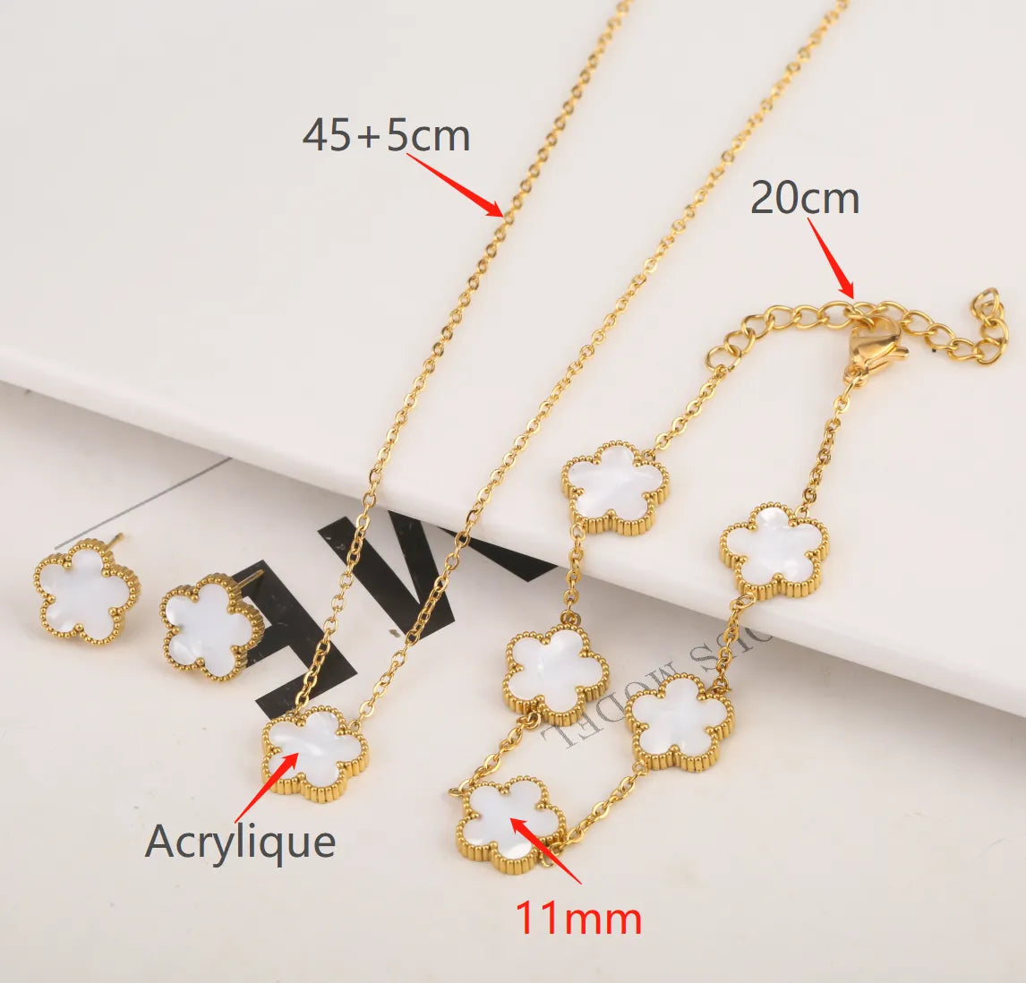 Plant Flower Bracelet With Five Leaf Petals