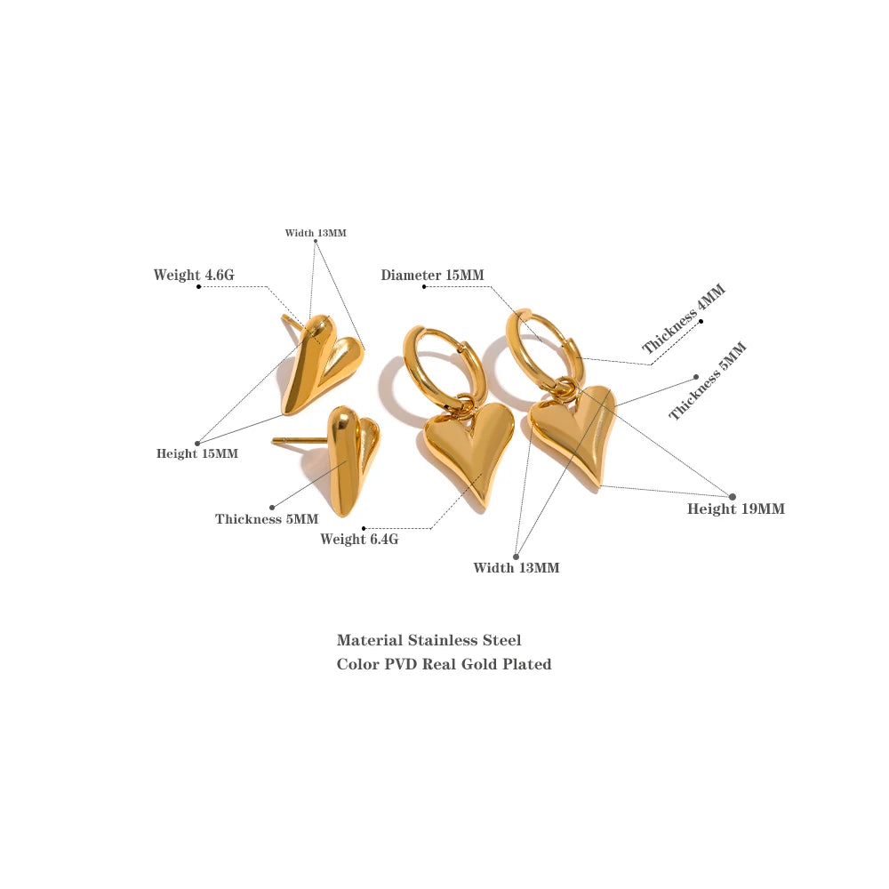 Chic Heart Huggie Hoop Earrings
