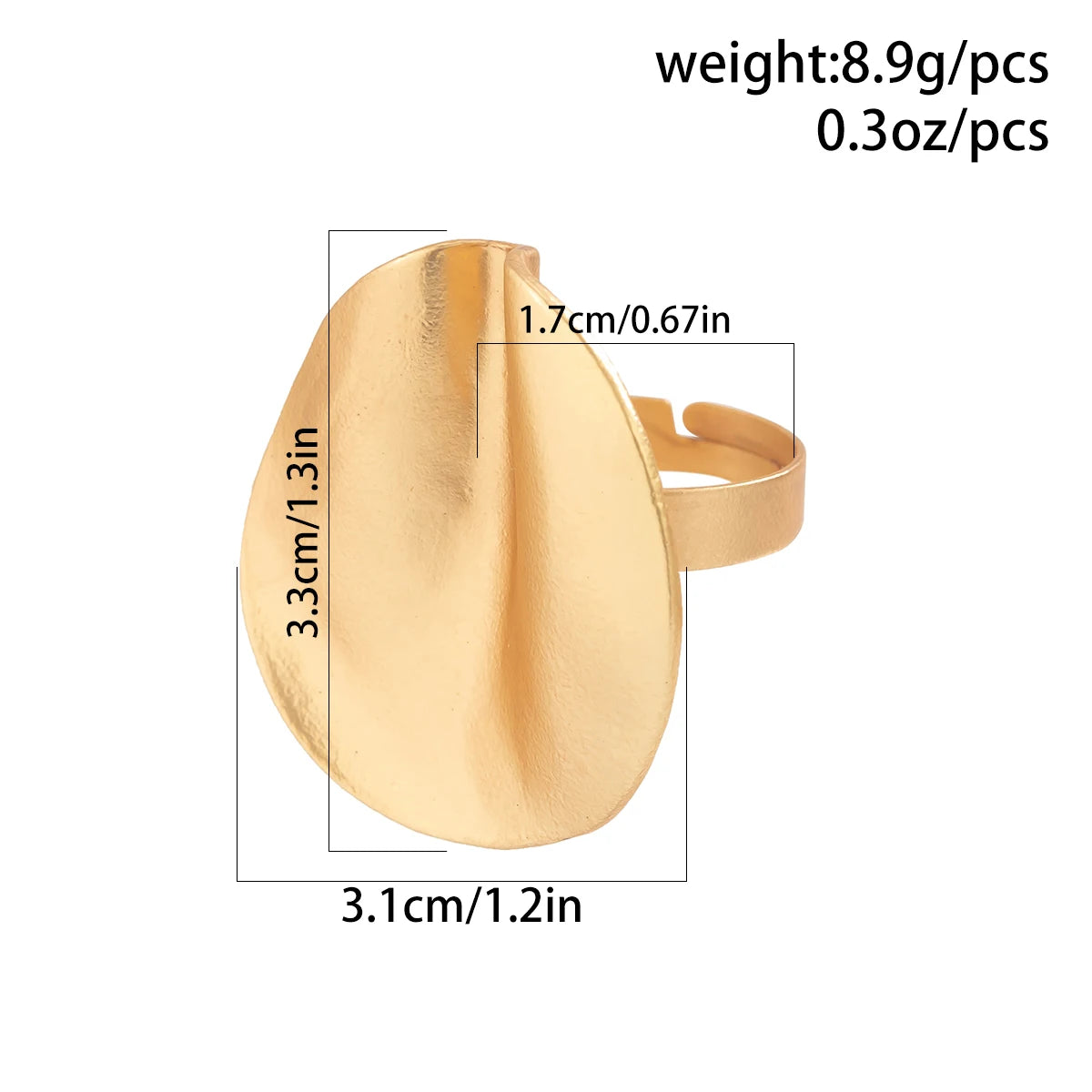 Ingemark 2Pcs Unique Irregular Geometric Open Rings Set