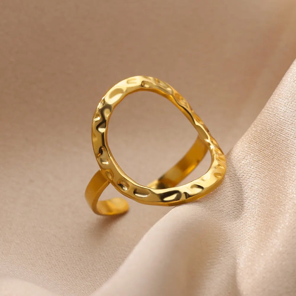 Irregular Hollow Opening Ring