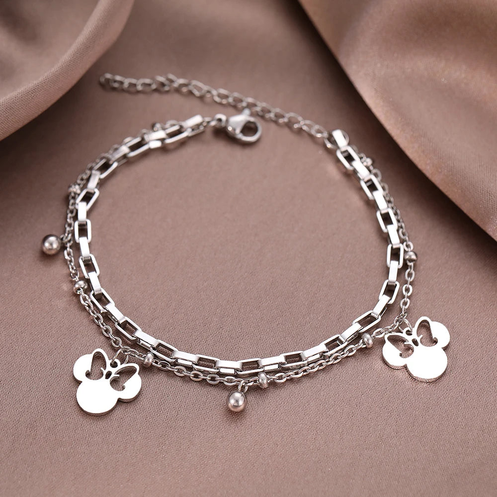 Pendant Bells Beads Layer Chain Bracelet
