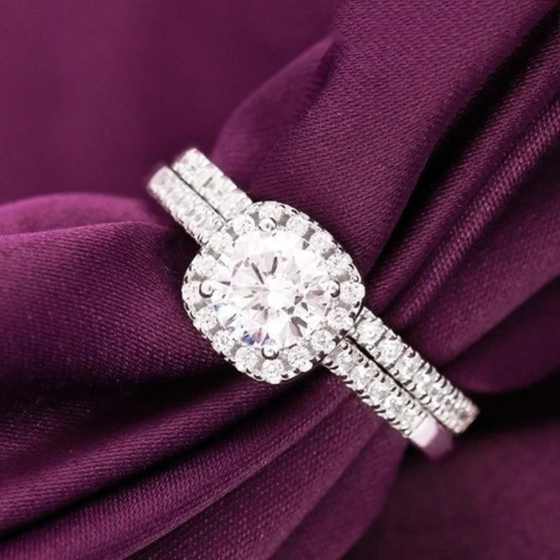 White Zircon Stones Ring