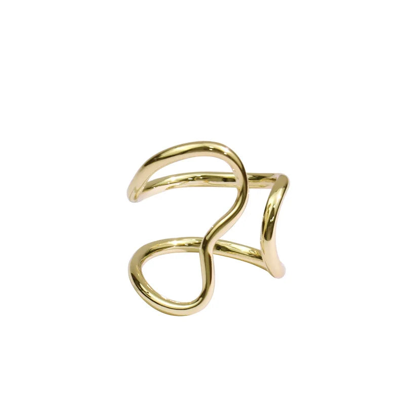 LIVVY Silver Color Double Layers  Ring