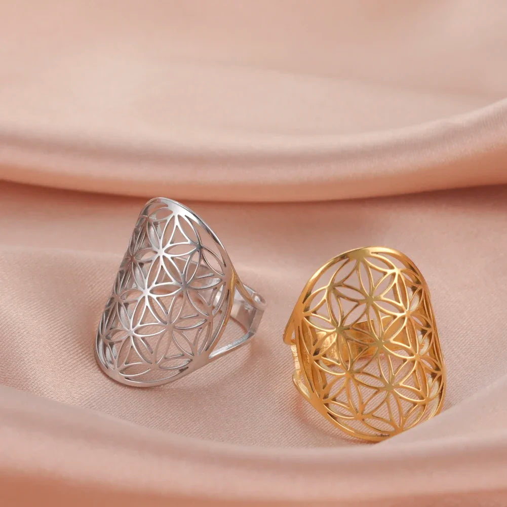 COOLTIME Viking Couple Ring Tree Flower