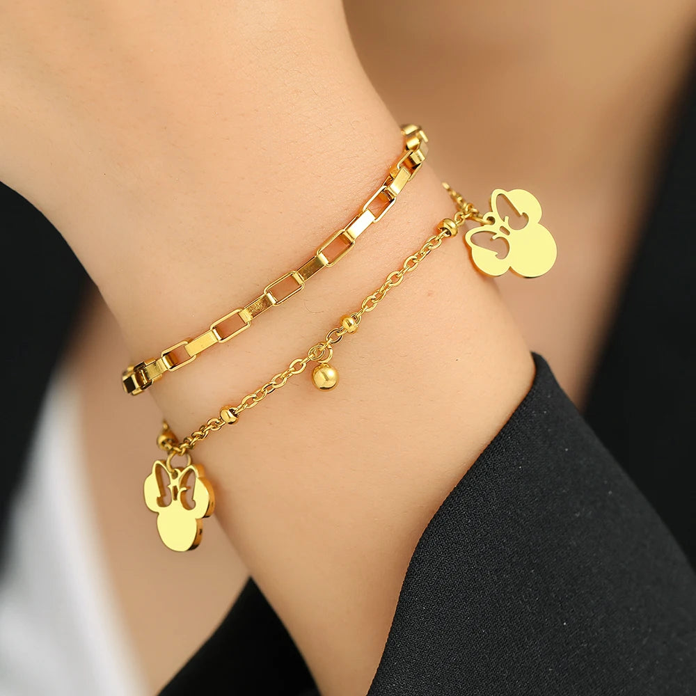 Pendant Bells Beads Layer Chain Bracelet