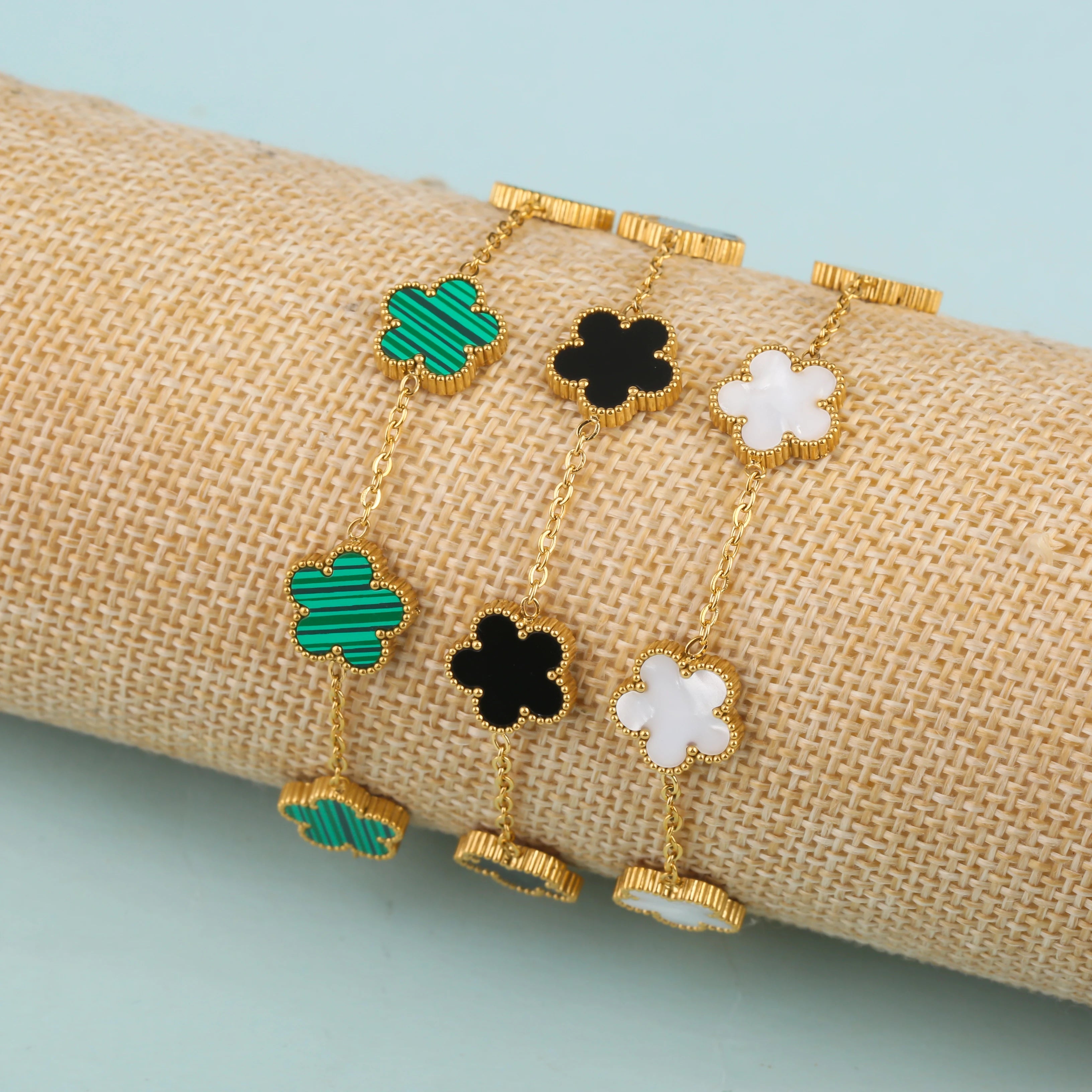 Plant Flower Bracelet With Five Leaf Petals