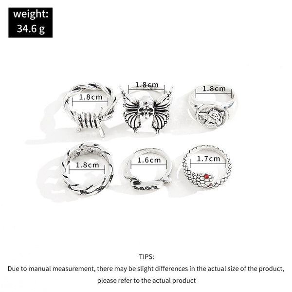 Retro Heavy Metal Dark Goth Style Street Ring