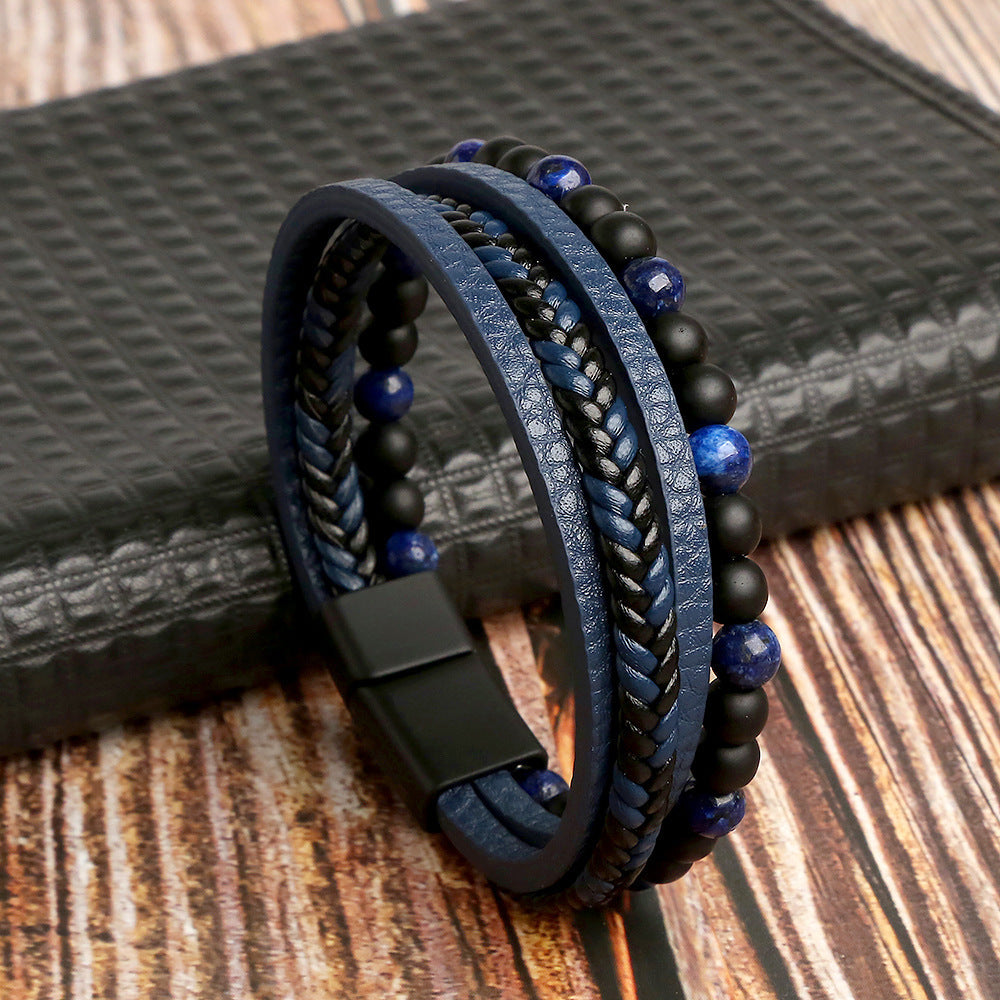 Multi-layer Hand Woven Bracelet Natural Stone Alloy