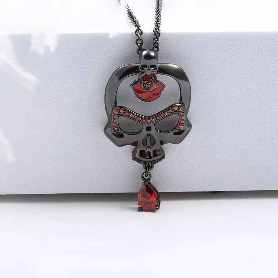 Retro Hip Hop Punk Stainless Steel Skull Pendant Necklace