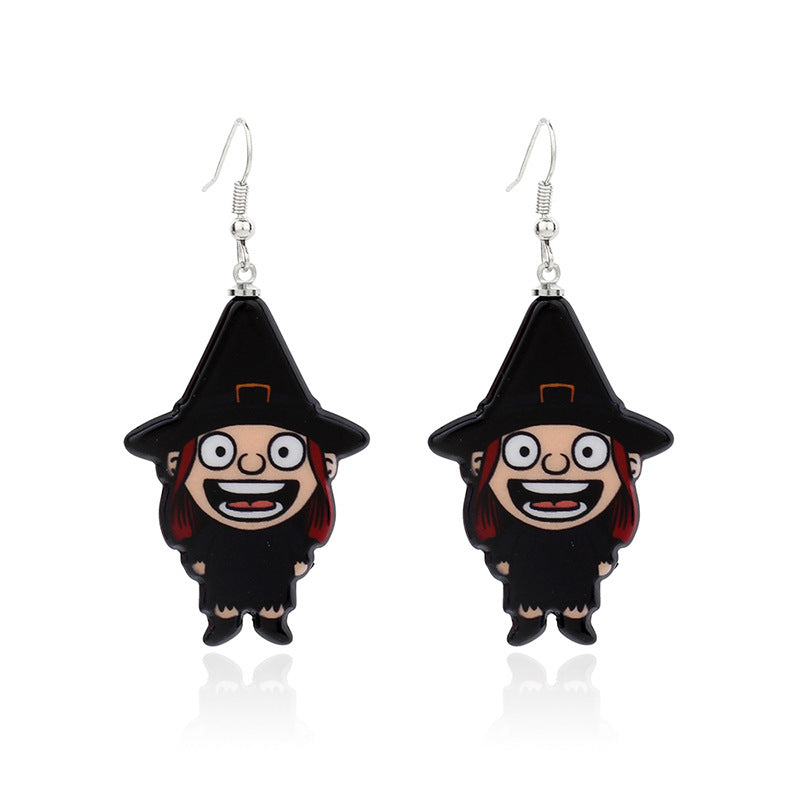 Cute Little Witch Acrylic Earrings