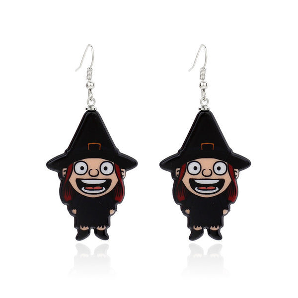 Cute Little Witch Acrylic Earrings