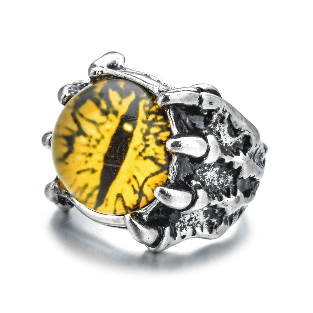 Men And Women Retro Dragon Claw Eagle Claw Eye Ring Punk
