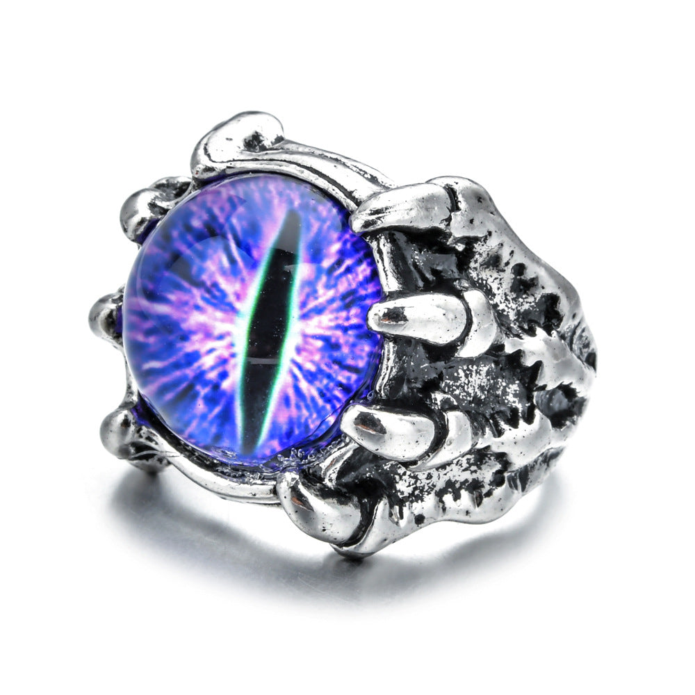 Men And Women Retro Dragon Claw Eagle Claw Eye Ring Punk