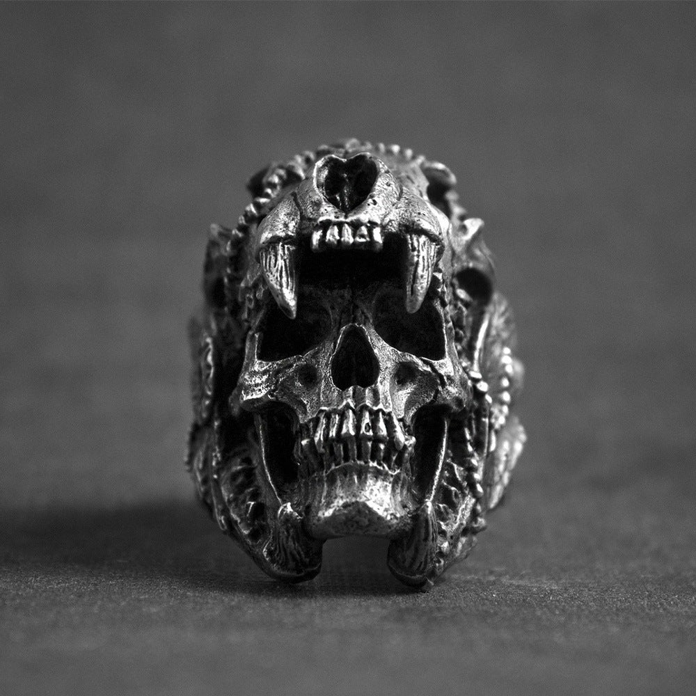 European And American Retro Skull Ring Men