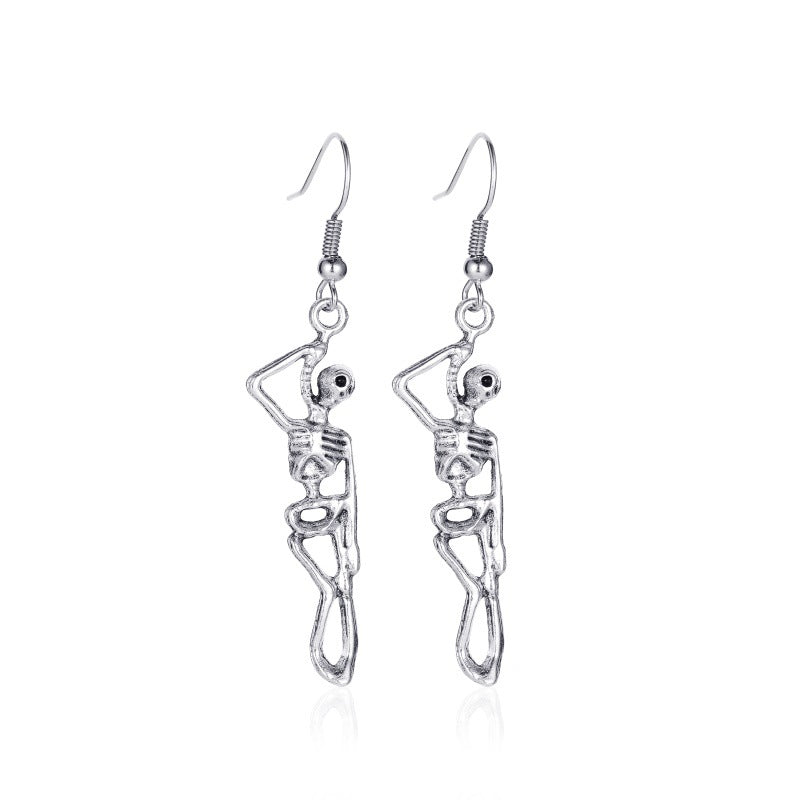 Vintage Skull Bat Spider Earrings