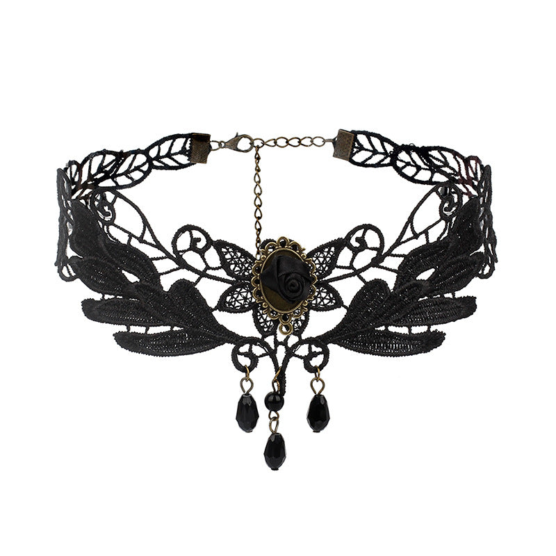 Cross-border Accessories Multi-layer Tassel Lace Collar Gothic Lolita Vintage Choker Necklace