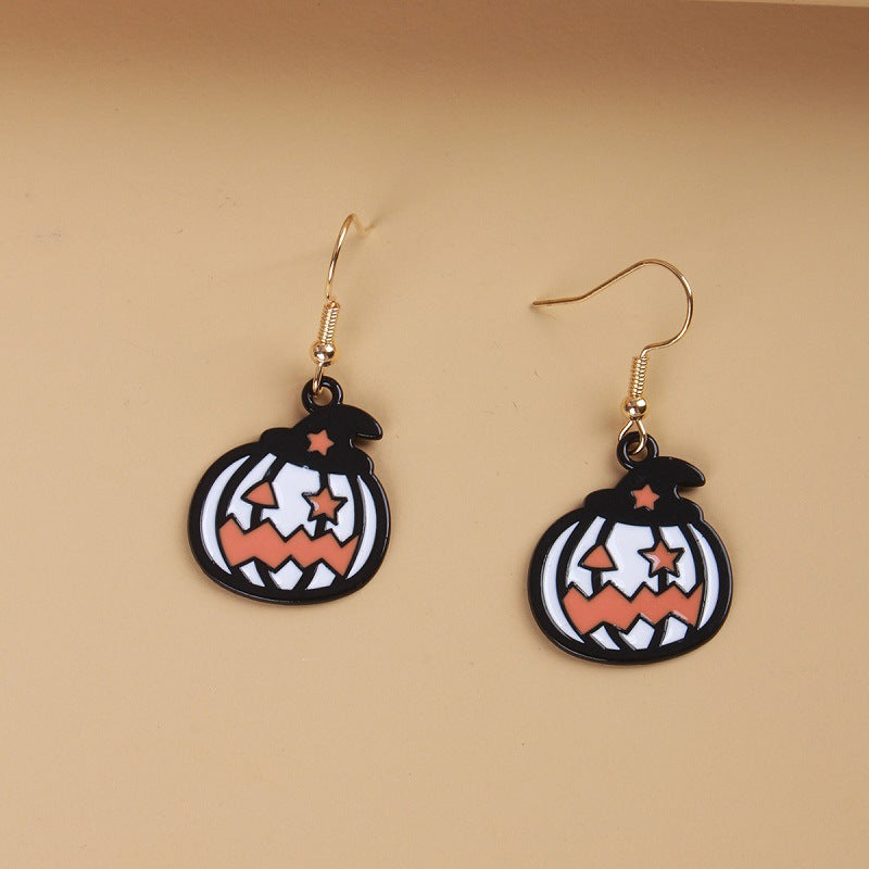 Ghost Skull Ear Hook Holiday Earrings