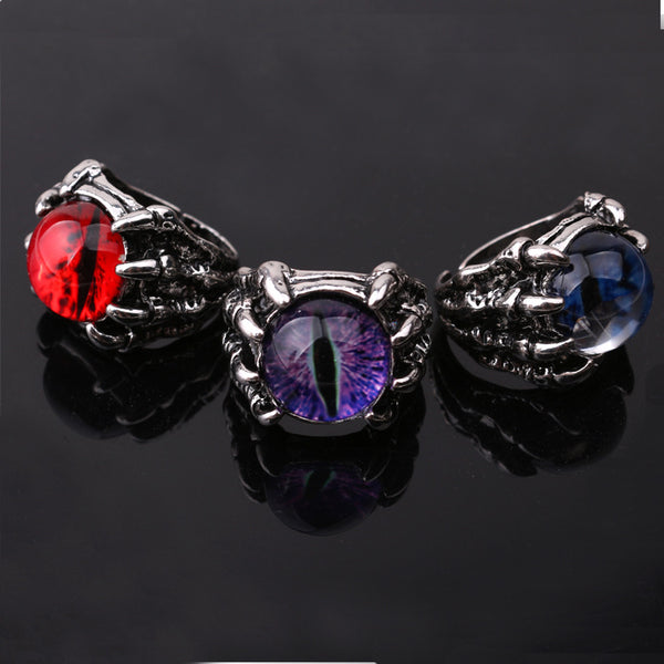 Men And Women Retro Dragon Claw Eagle Claw Eye Ring Punk