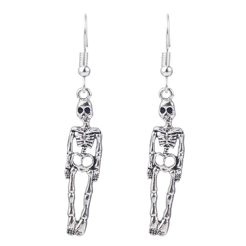 European And American New Creative Earrings Alternative Retro Skull Pendant Earrings Halloween Accessories