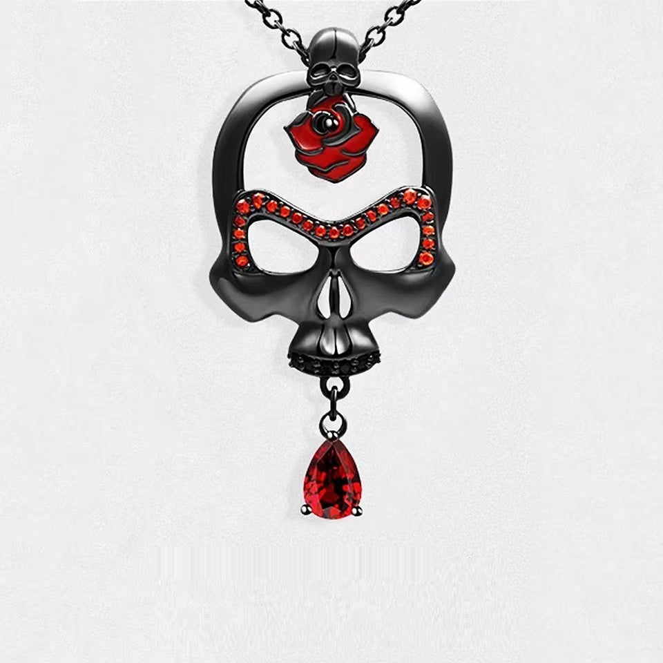 Retro Hip Hop Punk Stainless Steel Skull Pendant Necklace